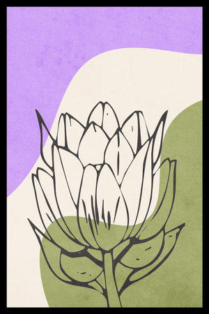 Printable trendy botanical card. Use for cover, wallpaper, wall art. Not generated by Aiの写真素材