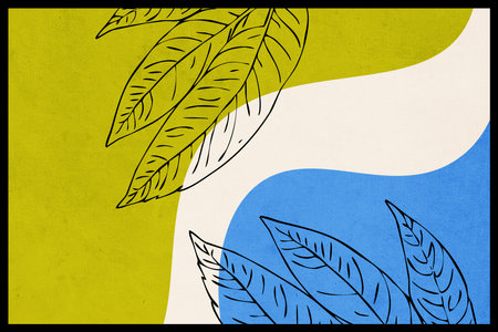 Printable trendy botanical card. Use for cover, wallpaper, wall art. Not generated by Aiの写真素材