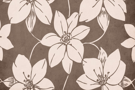 Botanical Background. Abstract shapes of flowers, leaves. Not generated by Aiの写真素材