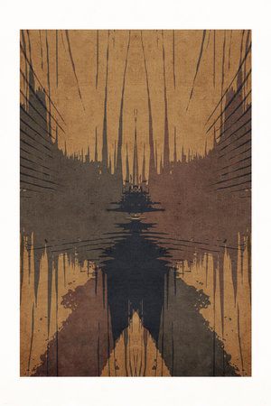 Abstract illustration in vintage style. For use in graphics, for wall decor. Not generated by Ai