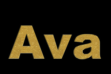 female name . Gold 3D lettering on a black background. For use in graphics, web projects, flyers, business cards. Not generated by Aiの写真素材