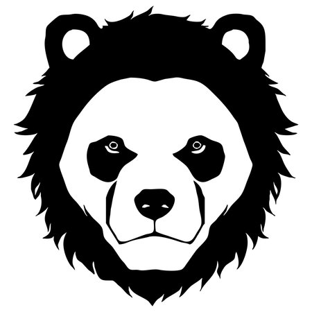 Bear. Black and white graphics. Logo design for use in graphics. T-shirt print, tattoo design.の写真素材