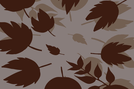 Botanical background. Abstract plant shapes. Minimalist illustration for printing on wall decorations. Not generated by AIの写真素材