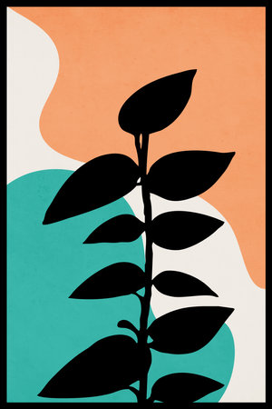 Printable trendy botanical card. Use for cover, wallpaper, wall art. Not generated by Aiの写真素材