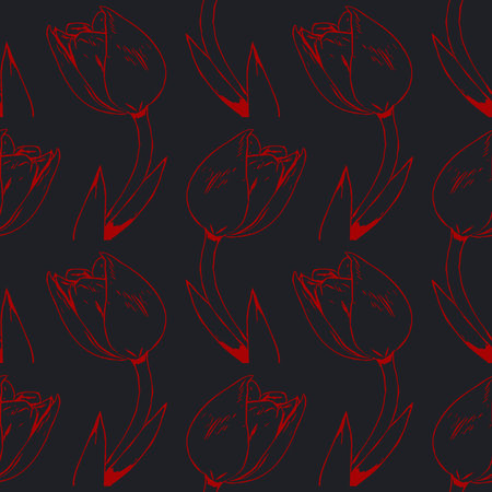 Seamless botanical pattern for fabrics. For use in graphics.の写真素材