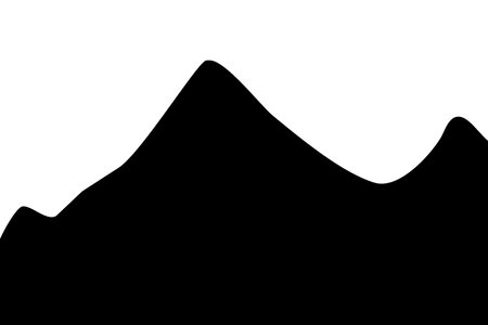 Mountains. Logo design for use in graphics. T-shirt print, tattoo design. Minimalist illustration for printing on wall decorations.の写真素材