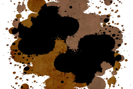 Abstract illustration in vintage style. For use in graphics, for wall decor. Ink stainsの写真素材