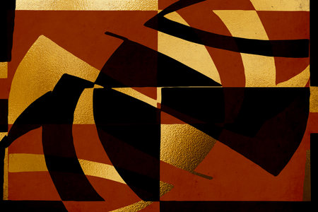 Abstract art. Artistic illustration for printing. Gold Wall Art. Not generated by Ai