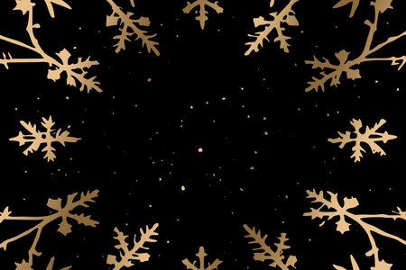 Gold Christmas motif on a black background. Pattern for textiles, wallpapers, business cards, for use in graphics.の写真素材