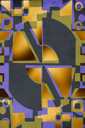 Abstract art. Artistic illustration for printing. The Art of the Golden Wall. Modern interior...