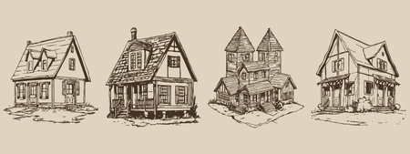 Architecture Line Art. Logo design for use in graphics. T-shirt print, tattoo design. Minimalist illustration for printing on wall decorations.の写真素材