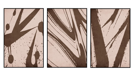 Abstract illustration in vintage style. For use in graphics, for wall decor. Ink stainsのイラスト素材