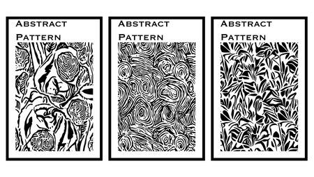 Abstract black and white pattern. For use in graphics and covers. Minimalist poster for printing on wall decorations.のイラスト素材