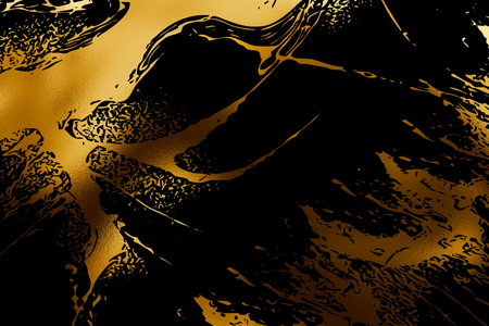 Golden abstract background. Design template for invitation, web, banner, birthday, wedding, business card. Ink stains.の写真素材