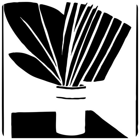 Fashionable black and white illustration. Pattern to print for wall decorations. Abstract shapes.の写真素材