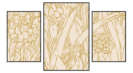 Set of 3 Botanical pattern for printing on wall decorations in a contemporary style. For use in...