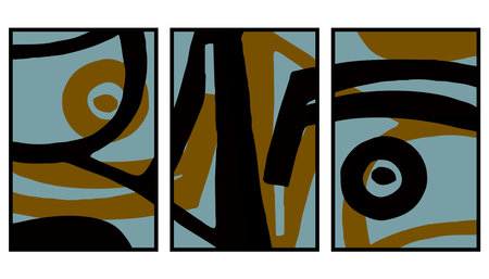 Set of 3 Abstract pattern. Illustration for printing on wall decorations. For use in graphics.の写真素材