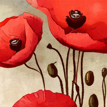 Card and cover design. Botanical illustration for printing on wall decorations. Watercolor painting on canvas. Artistic brush strokes. Generated by Aiの素材