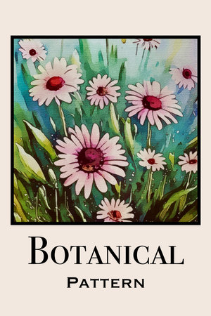 Botanical poster inspired by the flower market. Illustration for wall art, greeting card and invitation.の素材