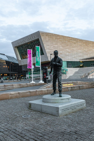 March 22, 2022. Liverpool United Kingdom. Architecture landscape on the River Merseyのeditorial素材