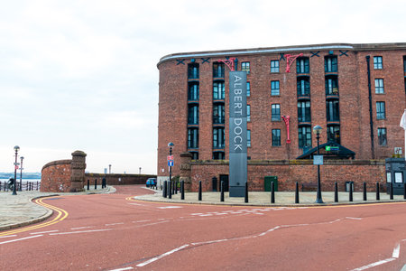 March 22, 2022. Liverpool United Kingdom. Architecture landscape on the River Merseyのeditorial素材
