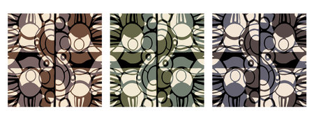 Set of 3 Abstract pattern. Illustration for printing on wall decorations. For use in graphics.