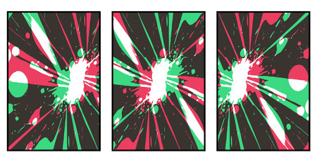 Set of 3 Abstract pattern. Illustration for printing on wall decorations. For use in graphics.