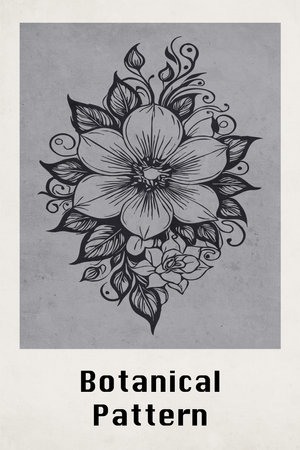 Botanical illustration for printing on wall decorations. Pattern for covers, business cards.の写真素材