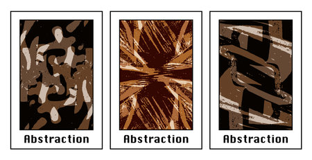 Set of 3 Abstract pattern. Illustration for printing on wall decorations. For use in graphics.