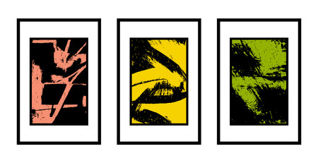 Set of 3 Abstract pattern. Illustration for printing on wall decorations. For use in graphics.