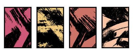 Set of 4 Abstract pattern. Illustration for printing on wall decorations. For use in graphics.のイラスト素材