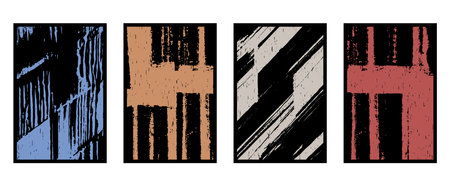 Set of 4 Abstract pattern. Illustration for printing on wall decorations. For use in graphics.のイラスト素材