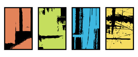 Set of 4 Abstract pattern. Illustration for printing on wall decorations. For use in graphics.のイラスト素材