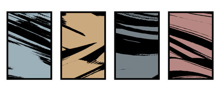 Set of 4 Abstract pattern. Illustration for printing on wall decorations. For use in graphics.のイラスト素材