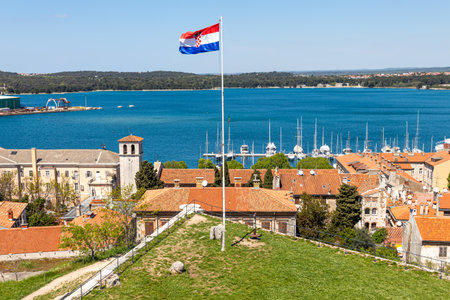 Pula Croatia Peninsula Istria April 29, 2022. Architecture of the city.のeditorial素材