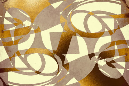 Abstract art. Artistic illustration for printing. The Art of the Golden Wall. Modern interior...