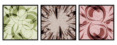 Set of 3 Abstract pattern. Illustration for printing on wall decorations. For use in graphics.のイラスト素材