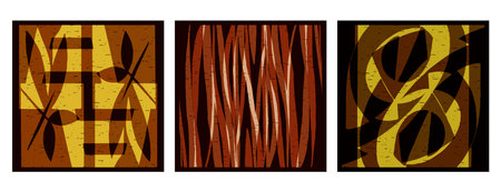 Set of 3 Abstract pattern. Illustration for printing on wall decorations. For use in graphics.のイラスト素材