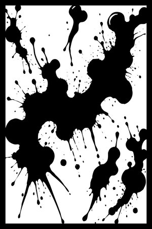Abstract black and white pattern. For use in graphics. Minimalist illustration for printing on wall decorations. Ink stainsの写真素材