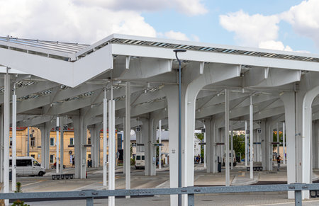 July 4, 2024 Lublin Poland. Bus station on a sunny summer day.