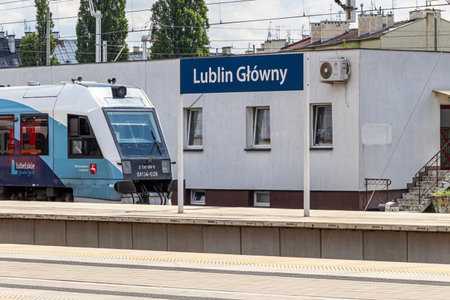 July 4, 2024 Lublin Poland. Railway station on a sunny summer day.