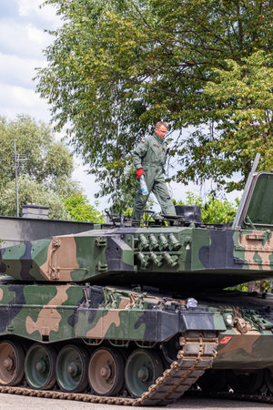July 7, 2024 Krasnik Poland. Presentation of military vehicles.のeditorial素材