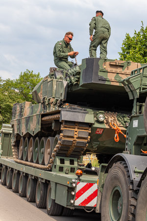 July 7, 2024 Krasnik Poland. Presentation of military vehicles.のeditorial素材