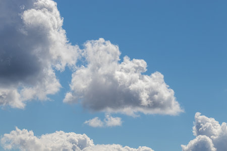 White clouds against a blue sky