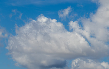 White clouds against a blue sky