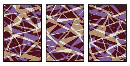 Set of 3 Abstract pattern. Illustration for printing on wall decorations. For use in graphics.