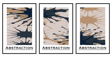 Set of 3 Abstract pattern. Illustration for printing on wall decorations. For use in graphics.のイラスト素材