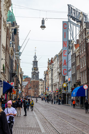 April 13, 2022 Amsterdam Netherlands. Photo from the trip. City architecture.のeditorial素材