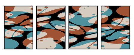Set of 4 Abstract pattern. Illustration for printing on wall decorations. For use in graphics.