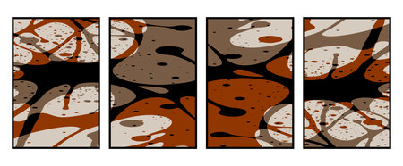 Set of 4 Abstract pattern. Illustration for printing on wall decorations. For use in graphics.のイラスト素材